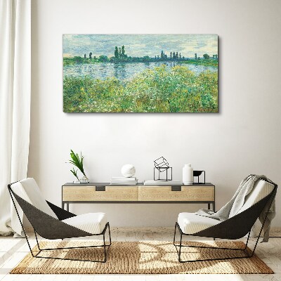 Tablou canvas Vedere a râului în verde