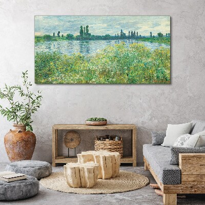 Tablou canvas Vedere a râului în verde