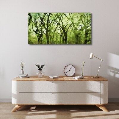Tablou canvas Păduri verzi în lumină cețoasă