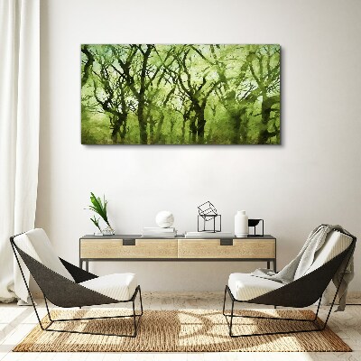 Tablou canvas Păduri verzi în lumină cețoasă