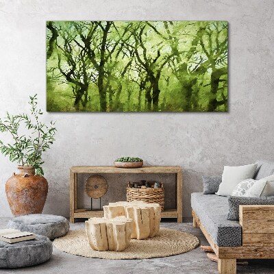 Tablou canvas Păduri verzi în lumină cețoasă