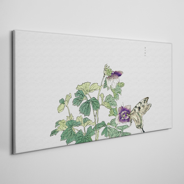 Tablou pe panza Armonie florală cu fluture