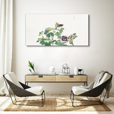 Tablou pe panza Armonie florală cu fluture