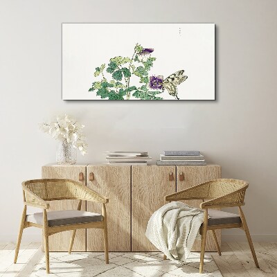 Tablou pe panza Armonie florală cu fluture