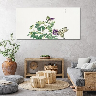 Tablou pe panza Armonie florală cu fluture