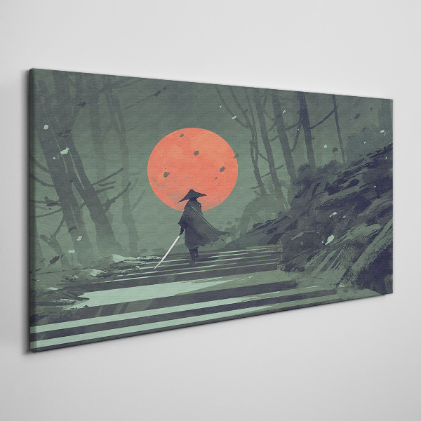 Tablou canvas Samurai în umbra soarelui răsărit