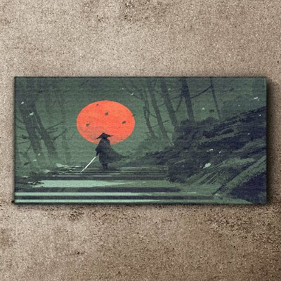 Tablou canvas Samurai în umbra soarelui răsărit
