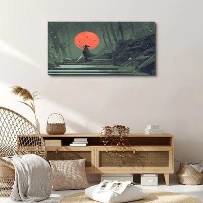 Tablou canvas Samurai în umbra soarelui răsărit