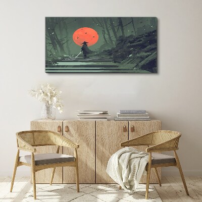 Tablou canvas Samurai în umbra soarelui răsărit