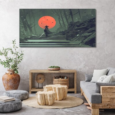 Tablou canvas Samurai în umbra soarelui răsărit