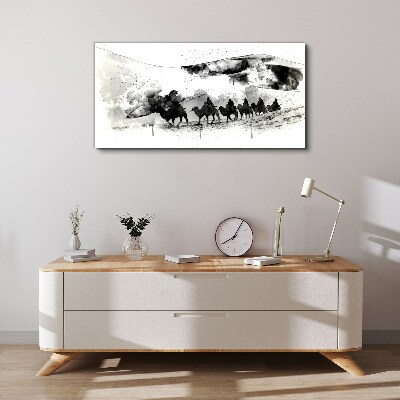 Tablou canvas Rulotă în alb-negru