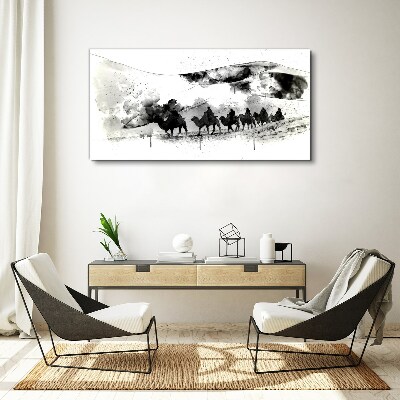 Tablou canvas Rulotă în alb-negru