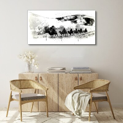 Tablou canvas Rulotă în alb-negru