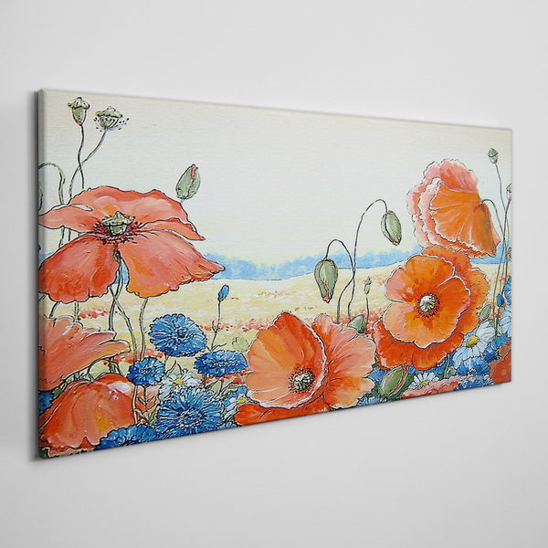 Tablou canvas Peisaj floral in culori pastelate