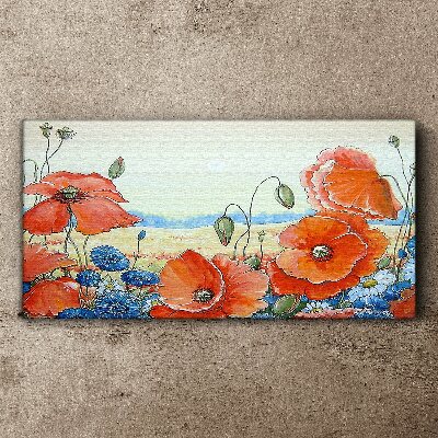 Tablou canvas Peisaj floral in culori pastelate