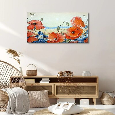 Tablou canvas Peisaj floral in culori pastelate