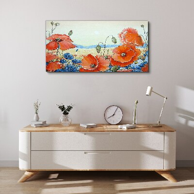 Tablou canvas Peisaj floral in culori pastelate