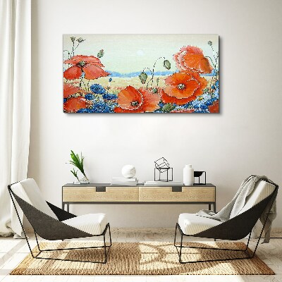 Tablou canvas Peisaj floral in culori pastelate