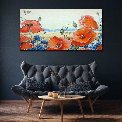 Tablou canvas Peisaj floral in culori pastelate