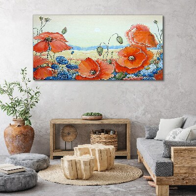Tablou canvas Peisaj floral in culori pastelate