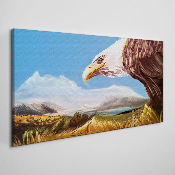 Tablou canvas Vultur într-un peisaj montan