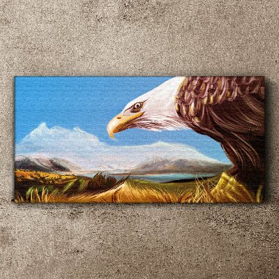 Tablou canvas Vultur într-un peisaj montan