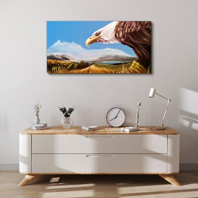Tablou canvas Vultur într-un peisaj montan