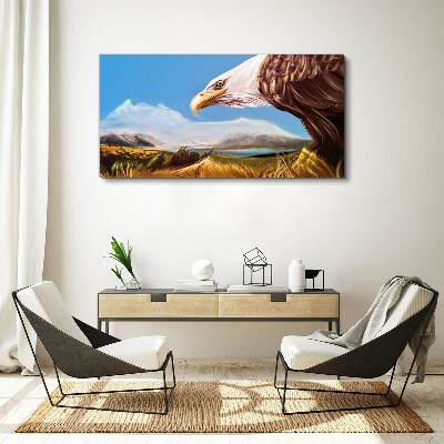 Tablou canvas Vultur într-un peisaj montan