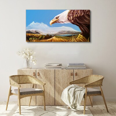 Tablou canvas Vultur într-un peisaj montan