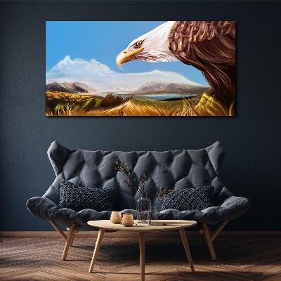 Tablou canvas Vultur într-un peisaj montan