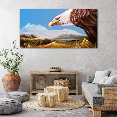 Tablou canvas Vultur într-un peisaj montan