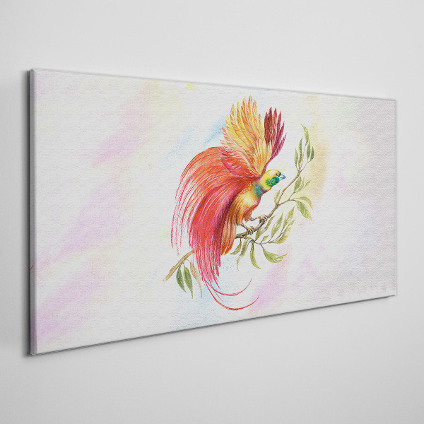 Tablou canvas Pasăre colorată pe o ramură