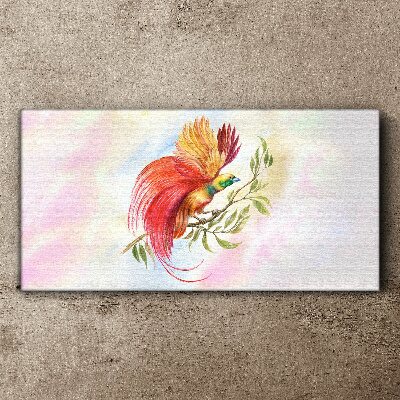 Tablou canvas Pasăre colorată pe o ramură