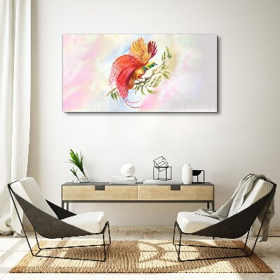 Tablou canvas Pasăre colorată pe o ramură