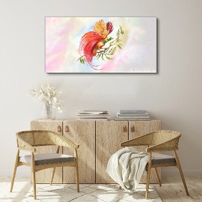 Tablou canvas Pasăre colorată pe o ramură