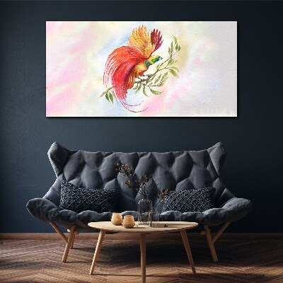 Tablou canvas Pasăre colorată pe o ramură