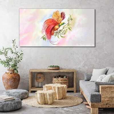 Tablou canvas Pasăre colorată pe o ramură