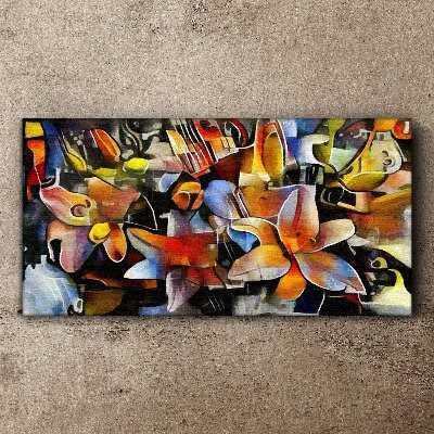 Tablou canvas Abstracție florală în culori intense