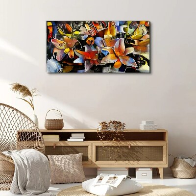 Tablou canvas Abstracție florală în culori intense