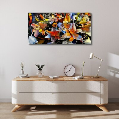 Tablou canvas Abstracție florală în culori intense