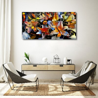 Tablou canvas Abstracție florală în culori intense