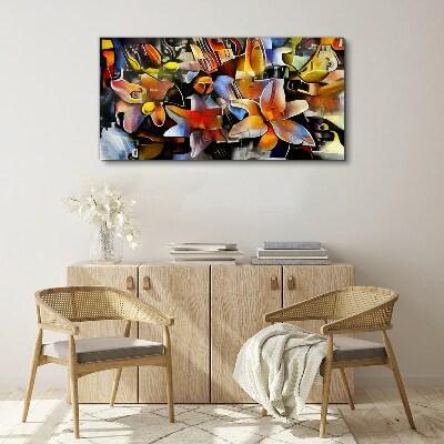 Tablou canvas Abstracție florală în culori intense