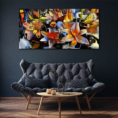 Tablou canvas Abstracție florală în culori intense
