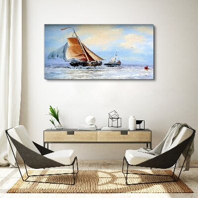 Tablou canvas Pânze pe valuri