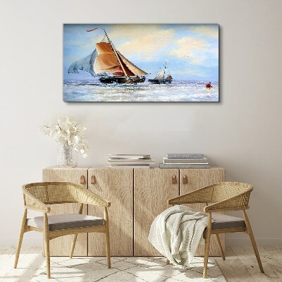 Tablou canvas Pânze pe valuri