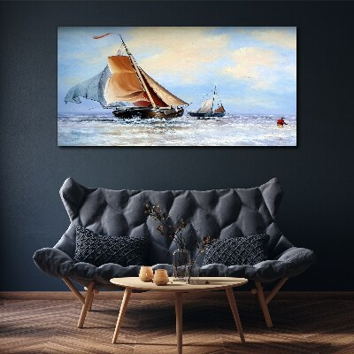 Tablou canvas Pânze pe valuri