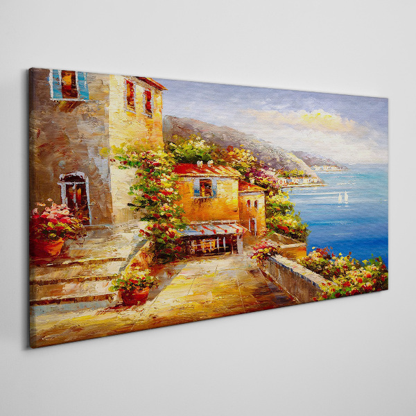 Tablou canvas Sat de pe litoral la soare