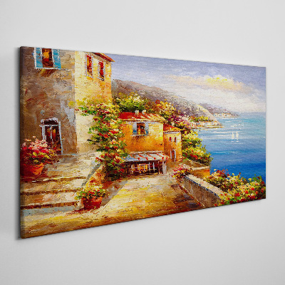 Tablou canvas Sat de pe litoral la soare