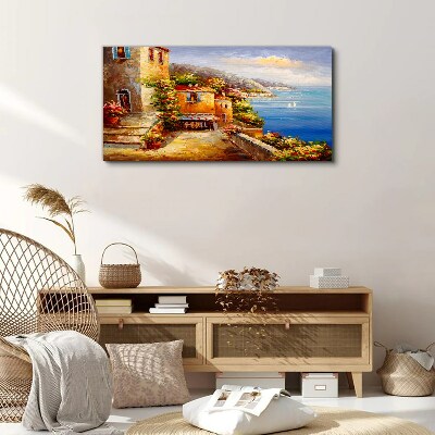 Tablou canvas Sat de pe litoral la soare