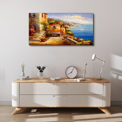 Tablou canvas Sat de pe litoral la soare